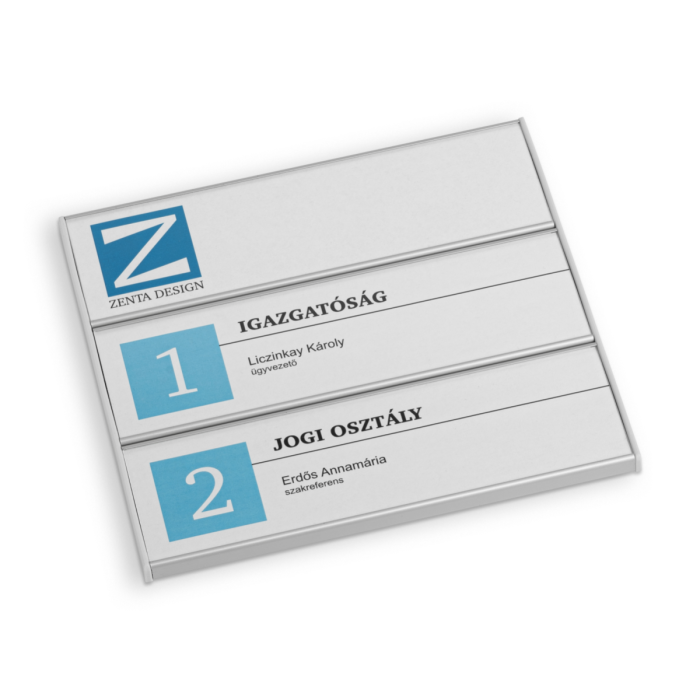 3 soros alumínium ajtó névtábla