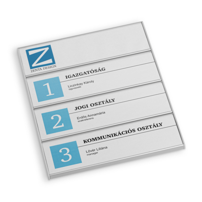 4 soros ajtó névtábla