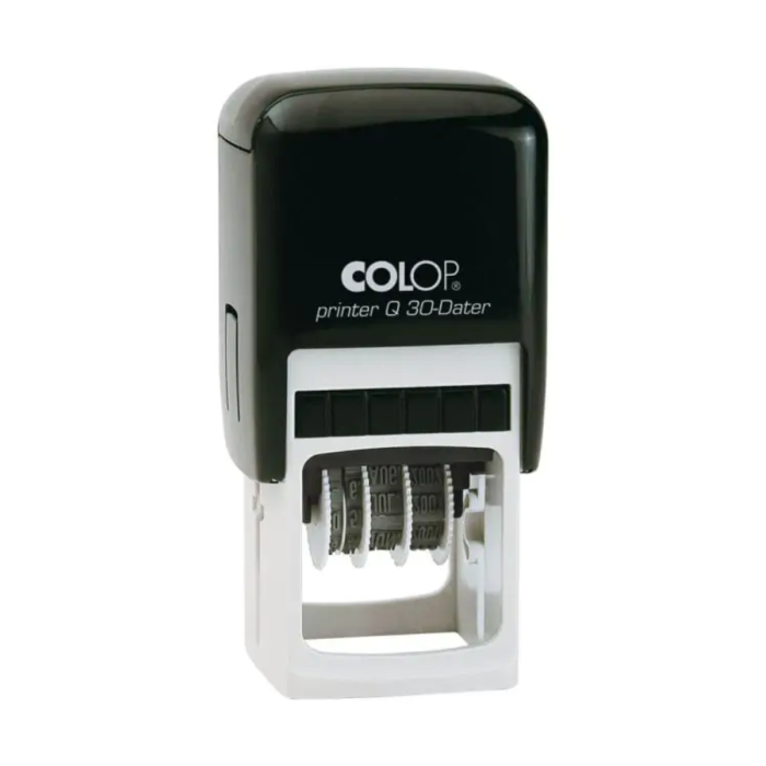 Dátumbélyegző szöveggel, colop printer q 30, négyzet lenyomattal